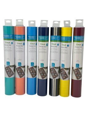 Cricut Vinyl Bundle 7 Rolls Removable Matte Sampler Craft Decal DIY Lot Gift